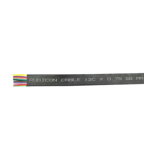 12C x 0.75 SQ mm Elevator Flat Travelling Cable - PVC Insulation, Class V Flexible Copper Conductor, 300/500 Volt Rated Voltage, Ideal for Elevators, Hoists, Escalators