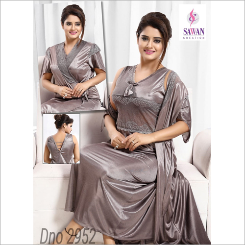 Ladies Satin Stylish Night Gown