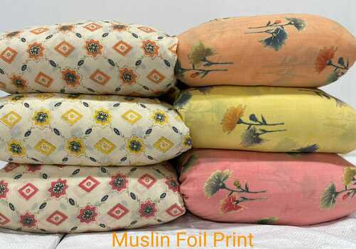 Multicolor Maslin Digital Print Fabric