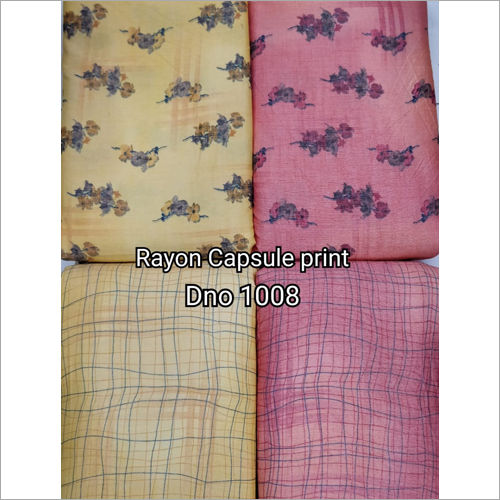 Available In Different Color Printed Rayon Capsule Fabric