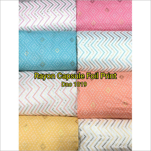 Rayon Capsule Foil Print Fabric