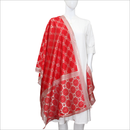 Washable Red Silk Duppata