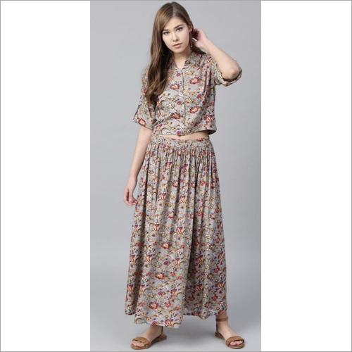 Ladies Printed Skirt And Top
