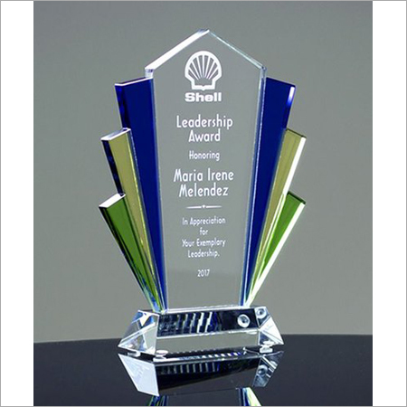 Multicolor Scratch Proof Unmatched Design Corporate Use Glass Trophies