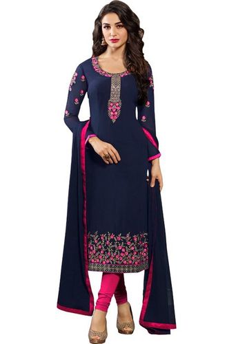 Indian Blue Georgette Embroidery Suit