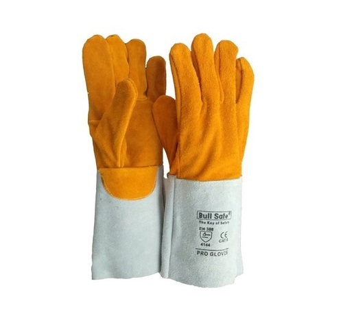 Yellow Pro Leather Hand Gloves