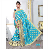 Multicolor Ladies Banarasi Viscose Saree