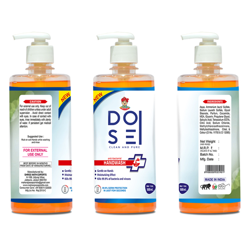 Antiseptic Anti Bacterial Hand Wash Dose
