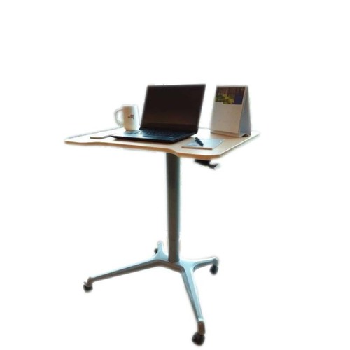 Height Adjustable Desk - Medium Density Fibre, 800mm x 600mm Maple Top, Pneumatic Mechanism | Durable, Easy to Install, Eco-Friendly, 1 Year Warranty