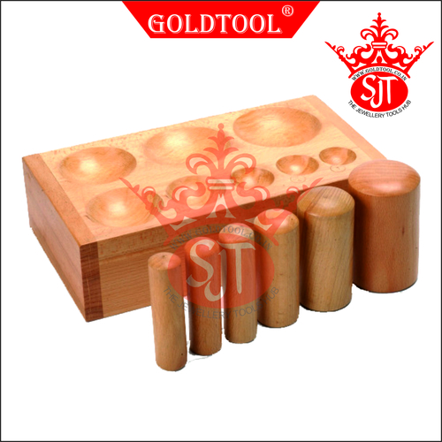 High Efficiency Gold Tool Hard Wood Dapping Block With Punches