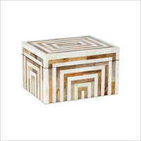 Horn Jewelry Box - Square Design, Matt Finish | Folding Travel Gift Organizer For Jewelry Storage