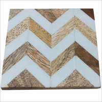 Horn Glass Coaster - Horn Material, Square Shape, Matte Finish | White-brown Color, Elegant Design For Home & Office Use