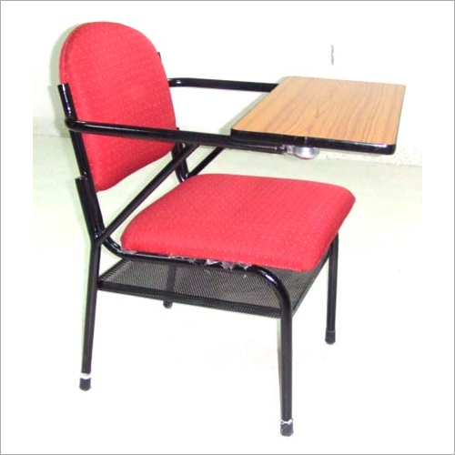 Metal Writing Pad Chair - Metal and Fabric, 18" x 20" x 36", Red Color , Modern Style, 1-Year Warranty, Assembly Required