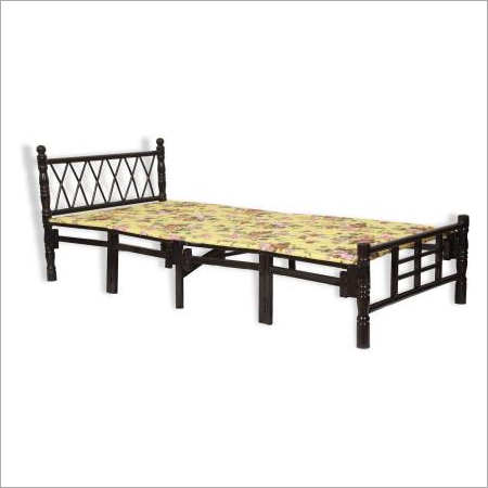 Metal Folding Single Bed - 75x36x20 Inches Black Metal Frame 150 kg Load Capacity No Assembly Required 1 Year Warranty