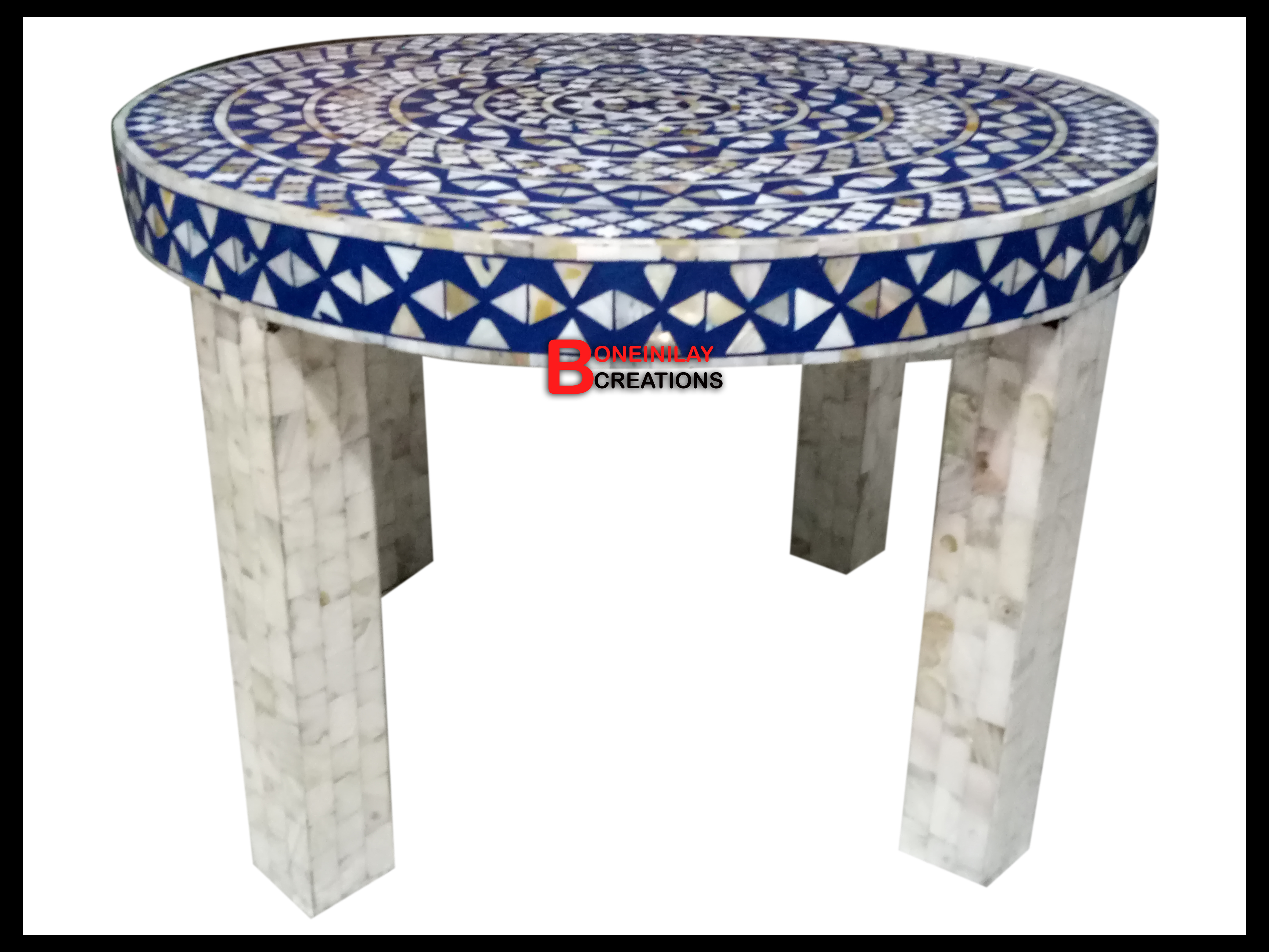 Mother Of Pearl Round Coffee Table