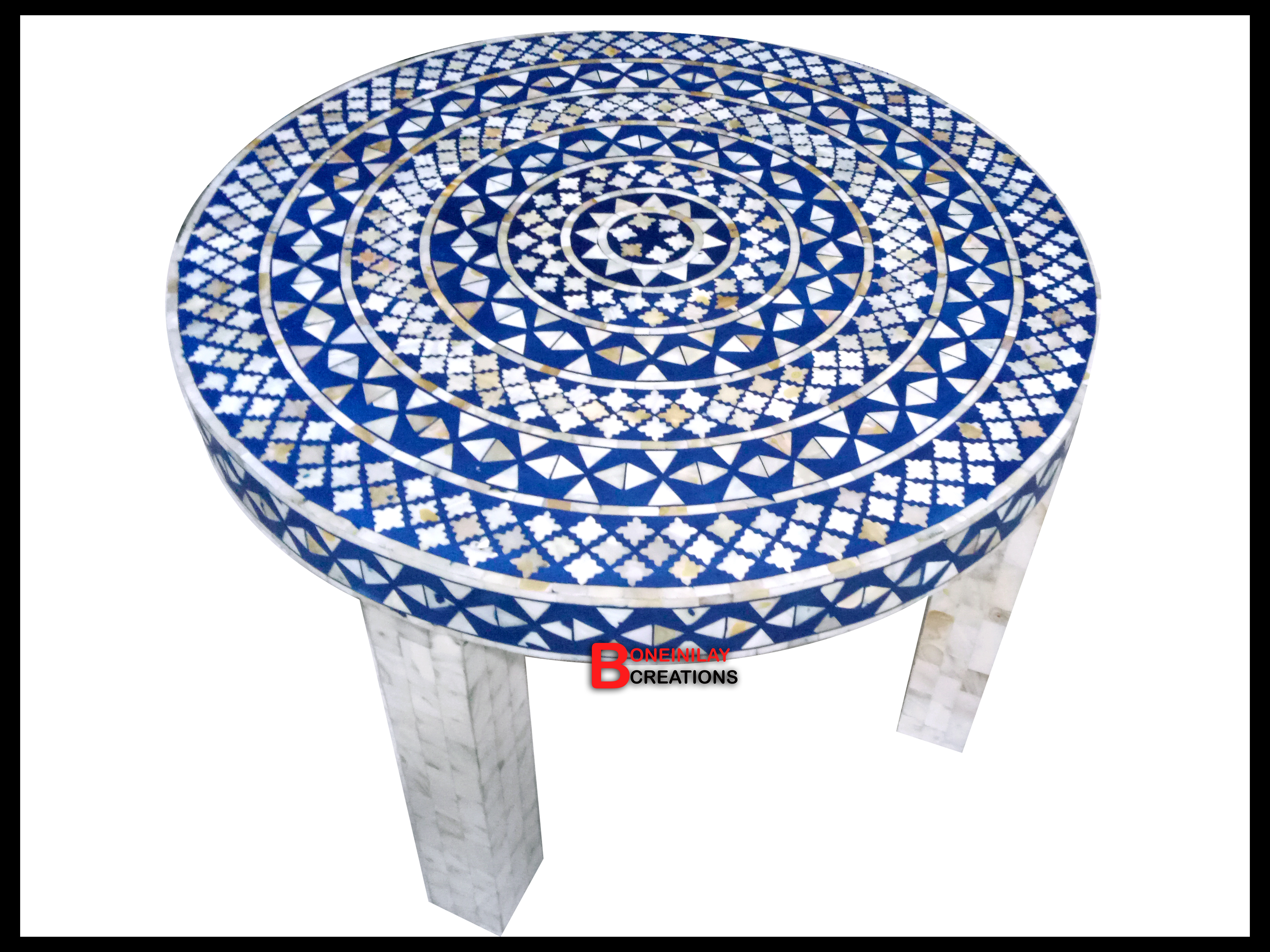 Mother Of Pearl Round Coffee Table