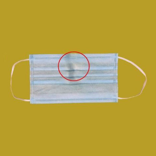 Blue Three Layer Spunbound Non-Woven Fabric With Stitched Elasic Loop And Nose-Wire