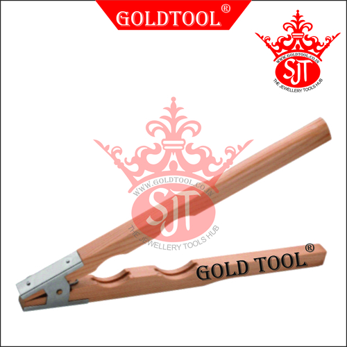 Gold Tool Wooden Ring Holding Pliers With Spring Grip