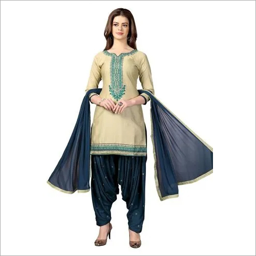 Ivory Cotton Embroidery Salwar Suit