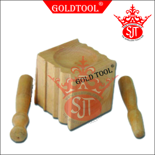 Gold Tool 70 mm Wooden Dapping Block With Punch