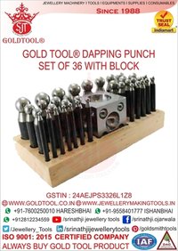 Gold Tool 36 Pieces Dapping Punch Set With Domming Block And Wooden Stand