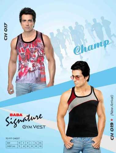 Washable 100% Cotton Fabric Innerwear Sleeveless Red And Black Color Strips  Mens Vest at Best Price in Meerut