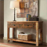 Wooden Table With Drawers
