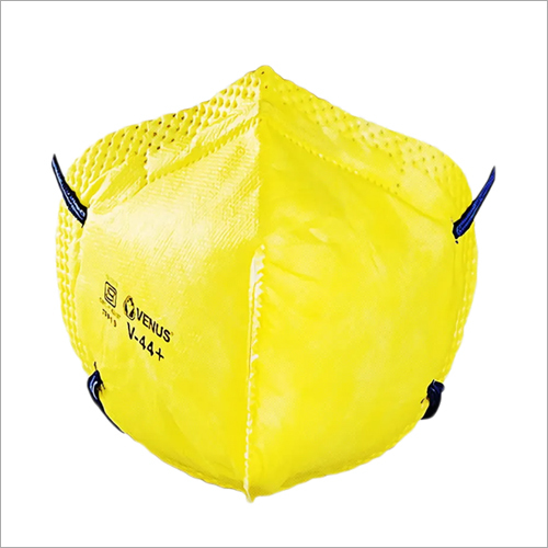 V-44 Plus Venus Mask - Sponge Fabric, Unisex Size, Yellow Color | Flexible Blue Earloop, Waterproof Design, Suitable for Medical Use