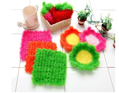 100% Polyester Crochet Cleaner/Scrubber for kitchen from Korea