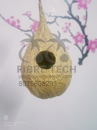 Coir Bird Nest - Coconut Fiber, Round Shape, 12-20 Inch Height | Eco-friendly, Smooth Texture, Golden Brown, Quality Tested