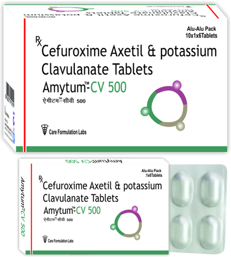 Cefuroxime Axetil 500 mg +Potassium Clavulanic cid 125 mg/AMYTUM-CV-500