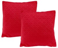 Kirti Finishing Red Jacquard Cushion Cover 16 inches