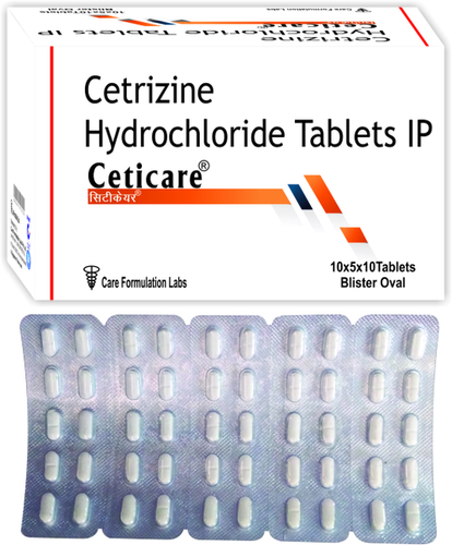 Cetirizine Hydrochloride  IP 10mg./CETICARE (OVAL)