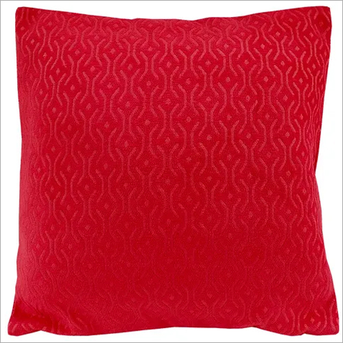Kirti Finishing Red Jacquard Cushion Cover 18 inches