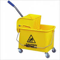 Yellow 20 Ltr Single Bucket Wringer Trolley