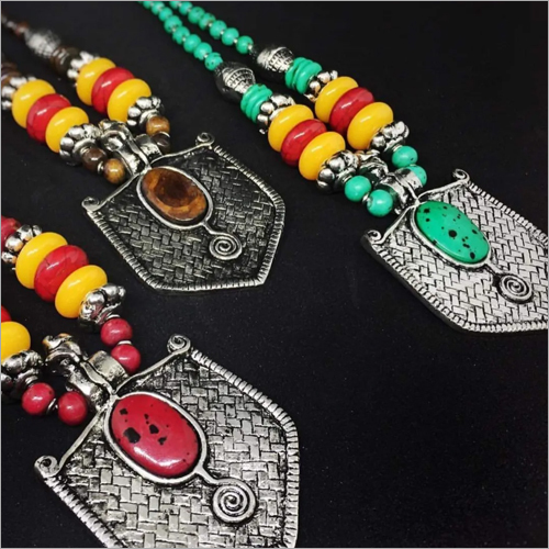 Ladies Oxidized Metal Necklace