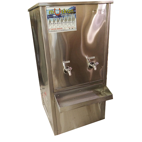 80 Ltr Water Cooler - Stainless Steel, 70x50x120 cm | Ambient Cooling, Two Taps, Easy Operation