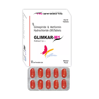 Glimiprideip 1Mg Metformin Ip 500Mg(Sr). Glimkar-M1 General Medicines