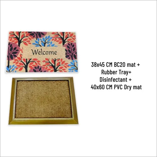 SANI COIR MAT BC20(38X45CM) WITH RUBBER TRAY& .5 LTR DISINFECTANT + 40 X60 CM DRY MAT