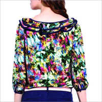 Poly Crepe Multi Coloured Tops Fabric