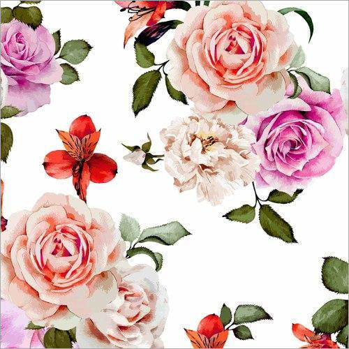 Trendy Digital Print Floral Design Fabric