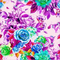 Stylish Digital Print Floral Design Fabric