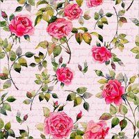 Digital Print Floral Design Crape Fabric