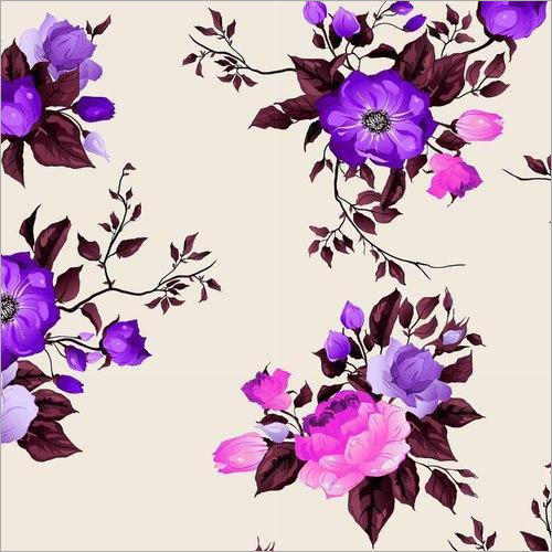 Modern Digital Print Floral Design Fabric