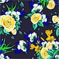 Digital Print Floral Design Cotton Fabric