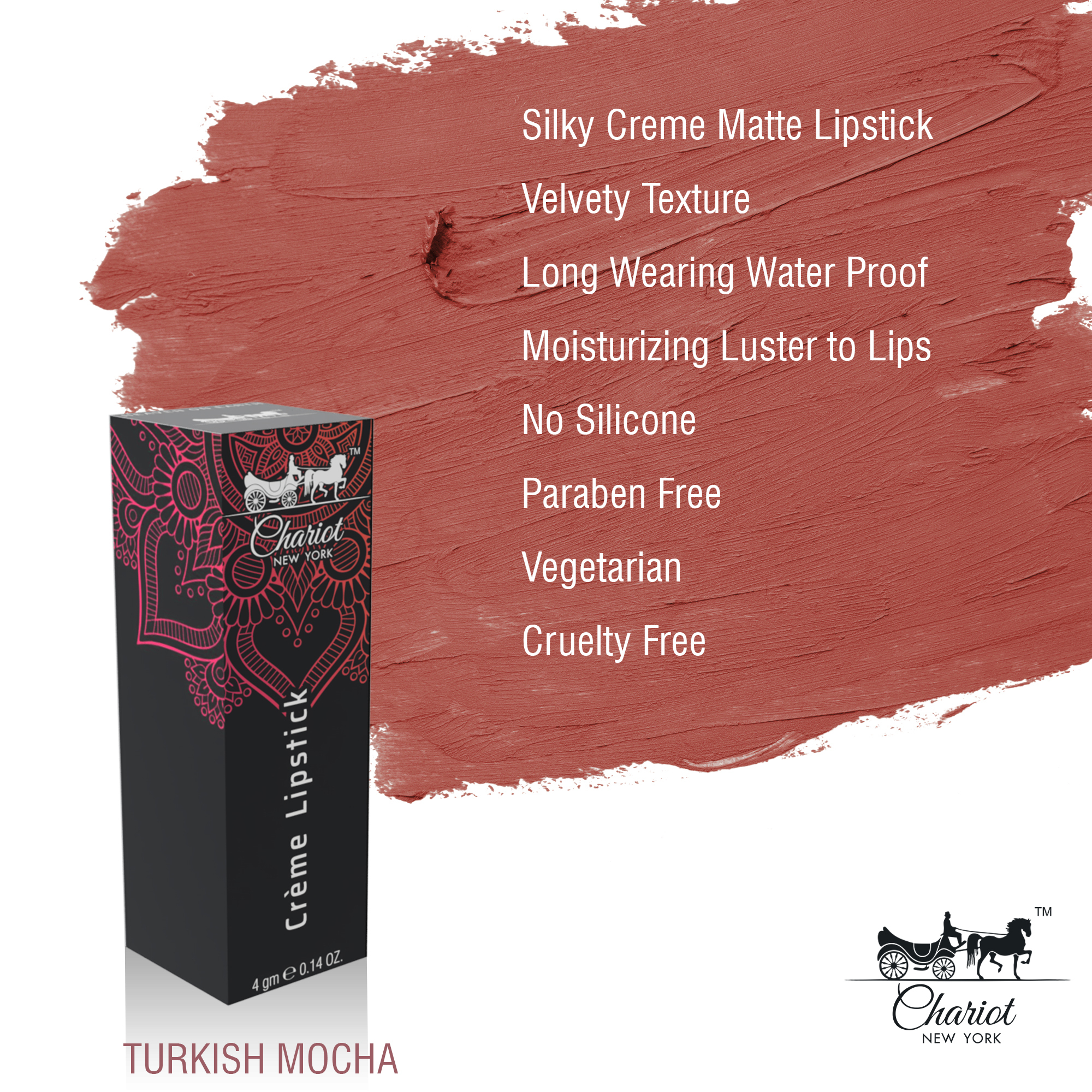 Chariot New York Turkish Mocha Lipstick (Dark Nude)