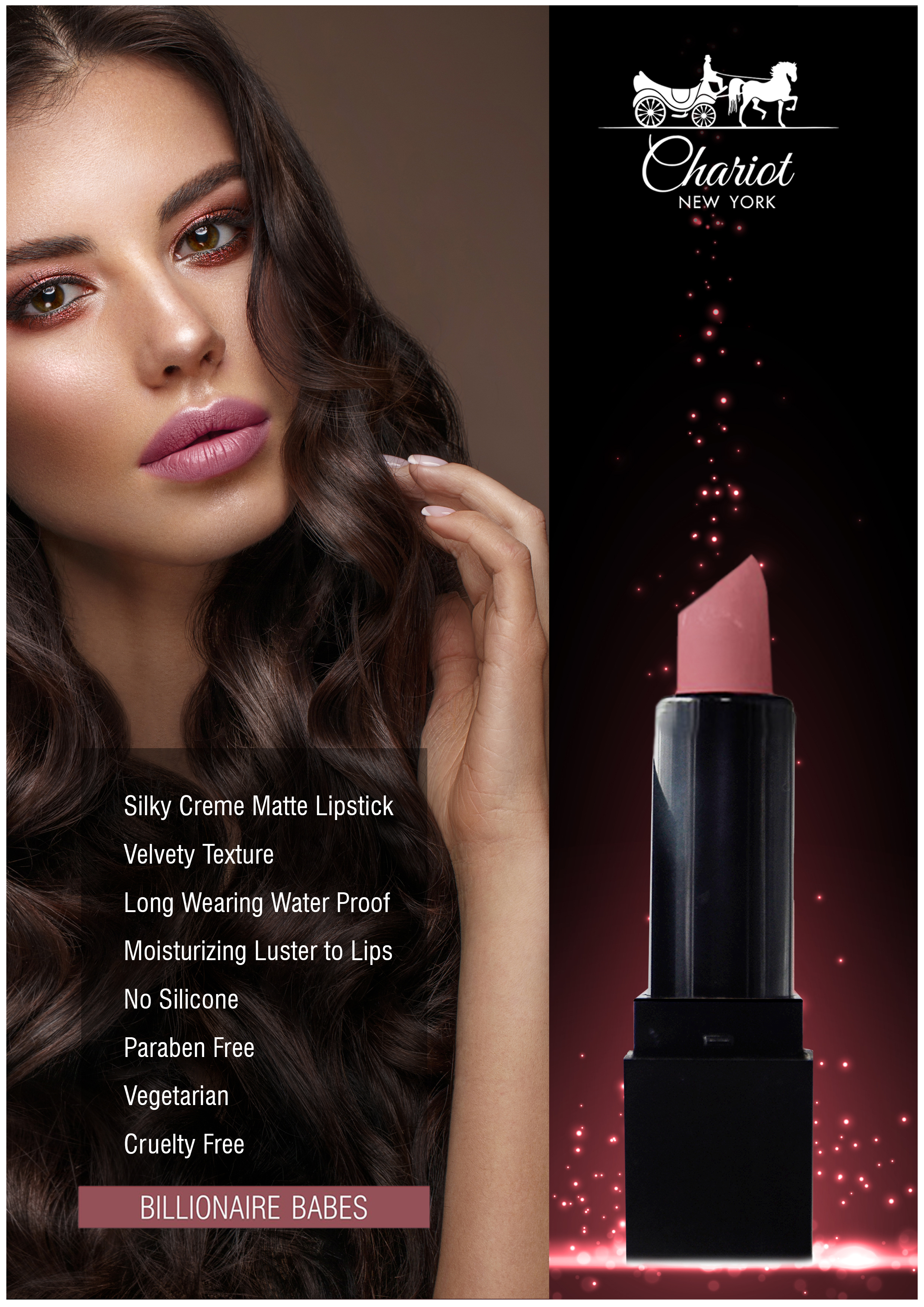 Chariot New York Billionaire Babes Lipstick (Rose Pink)