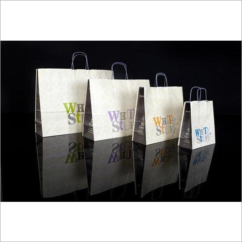 White Printed Paper Carry Bags