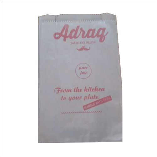 White Paper Food Bags With Single Colour Printing