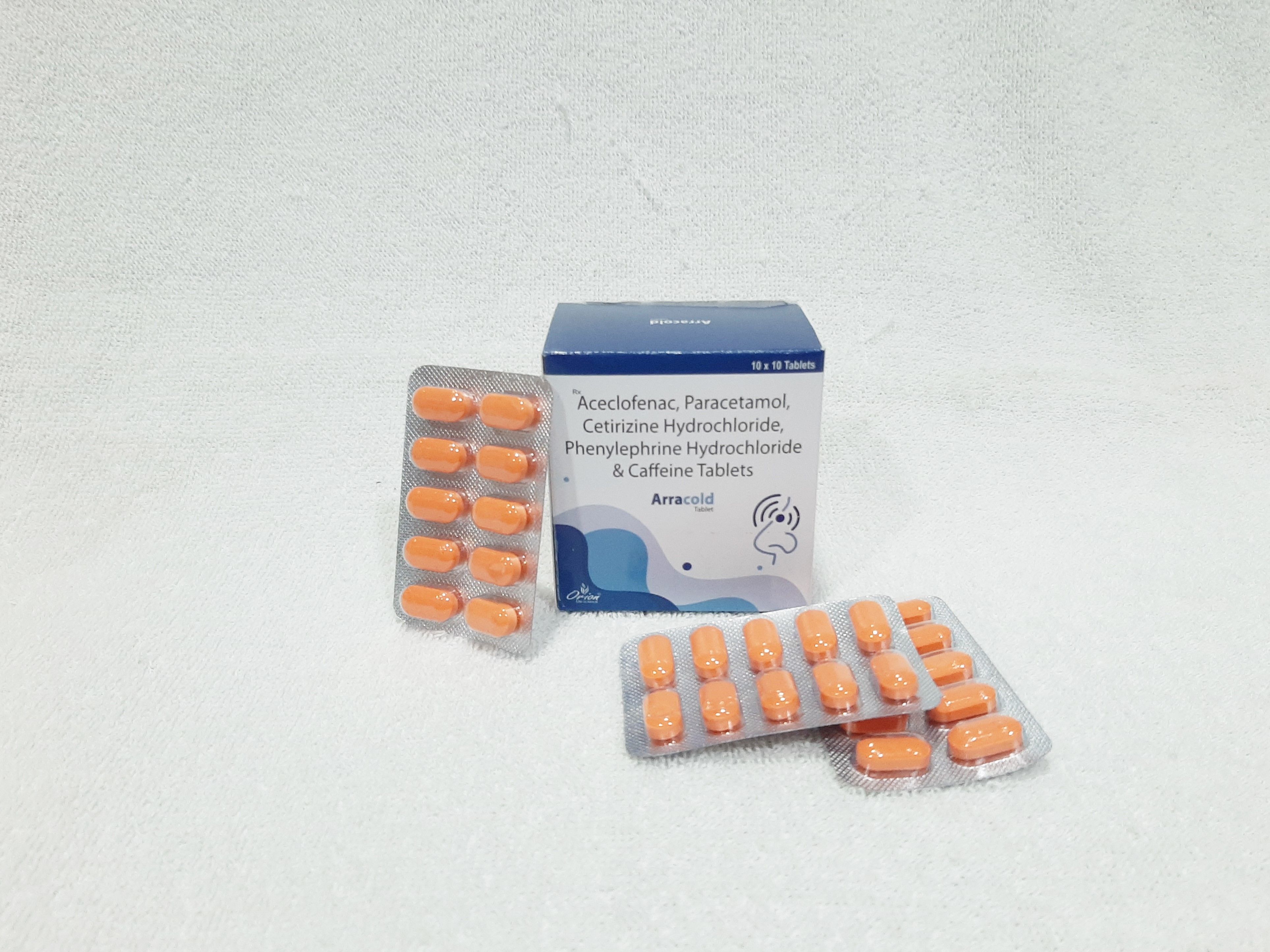 Aceclofenac, Paracetamol, Cetirizine Hcl, Phenylephrine Hcl & Caffeine Tablet